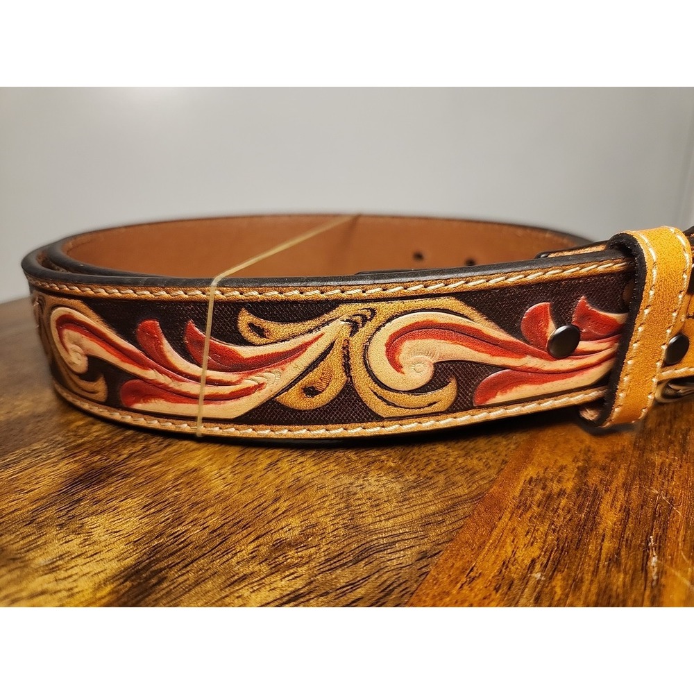 Ariat Women's Belt Floral Embossed A1534008 Large NWT - Picture 3 of 3